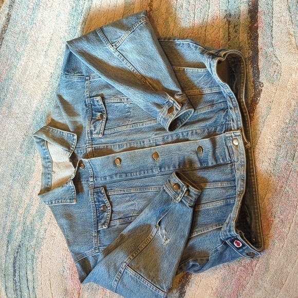 Denim Barn Jacket Vintage By Hovland Sioux Iowa Cowboy Cowgirl y2k Western - Picture 2 of 16